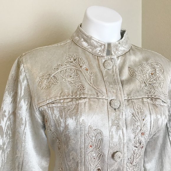 ❌SOLD❌ Urban Tribe | Cream Boho Southwest Design Jacket M - Picture 3 of 10